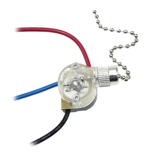 GuoQiao Interruptores de Cadena de tracción semitransparentes mejorados con Cable de 15 cm Instalaciones Simples para Ventilador de Techo de 3 Cables o lámpara Colgante