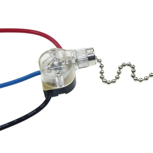 Newwyt Interruptores de Cadena de tracción semitransparentes mejorados con Cable de 15 cm Instalaciones Simples para Ventilador de Techo de 3 Cables o lámpara Colgante