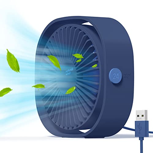 Simpeak Ventilador USB Mini, Mini Ventilador USB Mesa Portátil para Oficina/Hogar/Viajar/Acampar - Azul