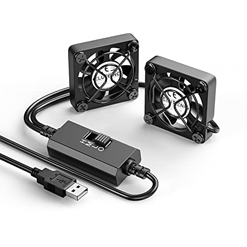 ELUTENG Ventilador USB 40mm 2 en 1 3 Velocidades 5500 RPM Máx. Mini Ventilador Potente Ventilador de Refrigeración para Computadora para Xbox/VR Glass/Laptop/TV Box / PS4 / Router